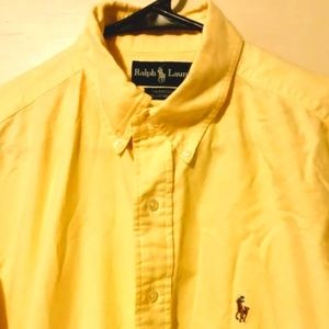 Mens Yellow Ralph Lauren Yarmouth Button Front